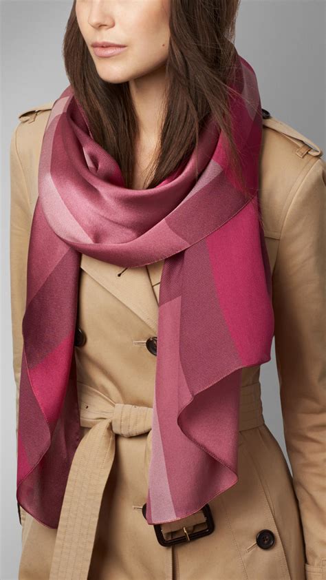 burberry scarf pink silk